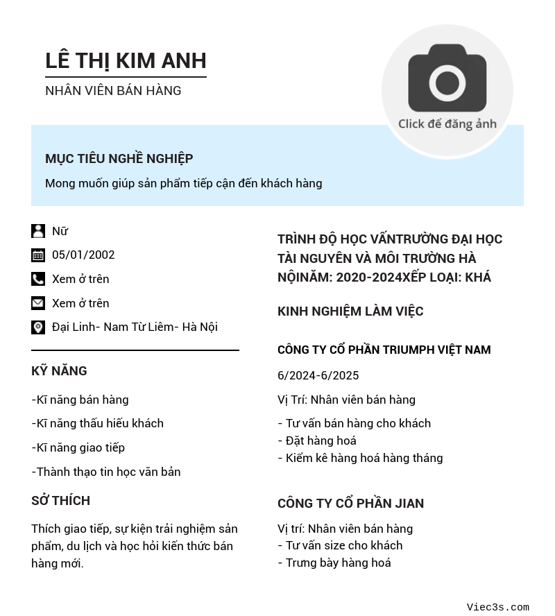 CV ứng viên