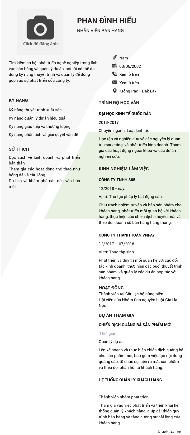 CV ứng viên