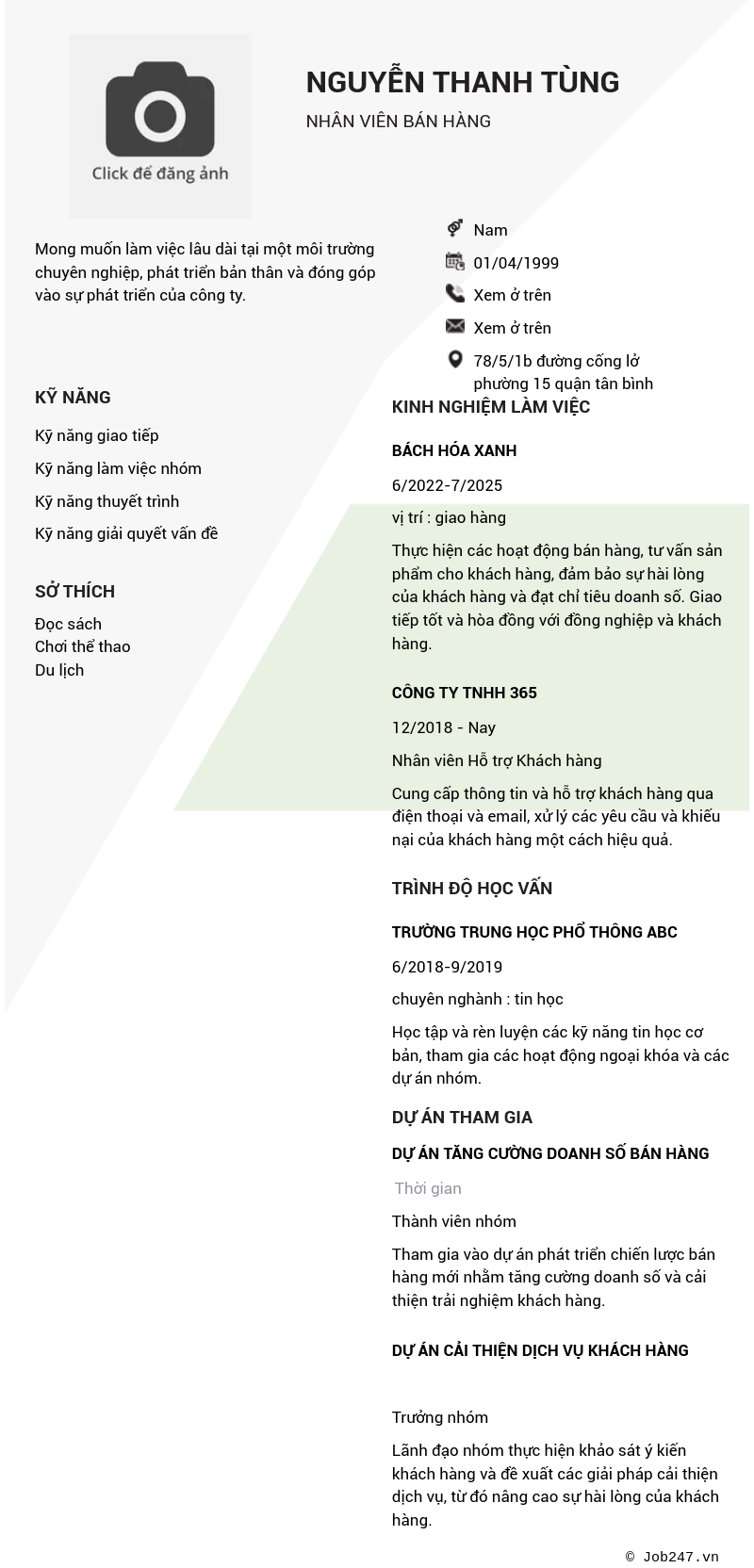 CV ứng viên