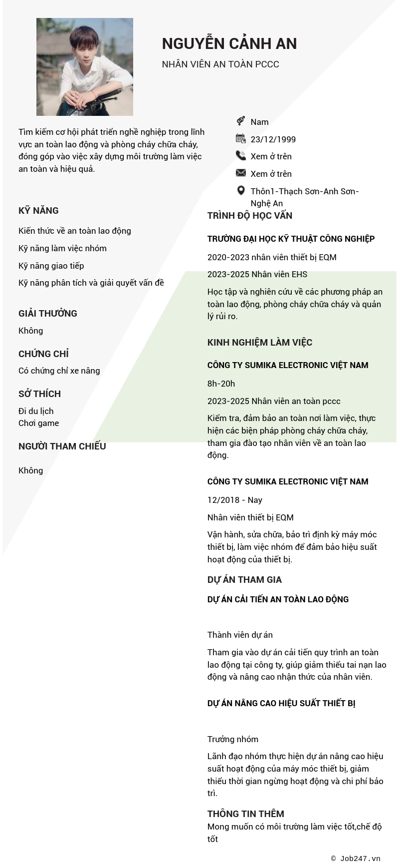 CV ứng viên