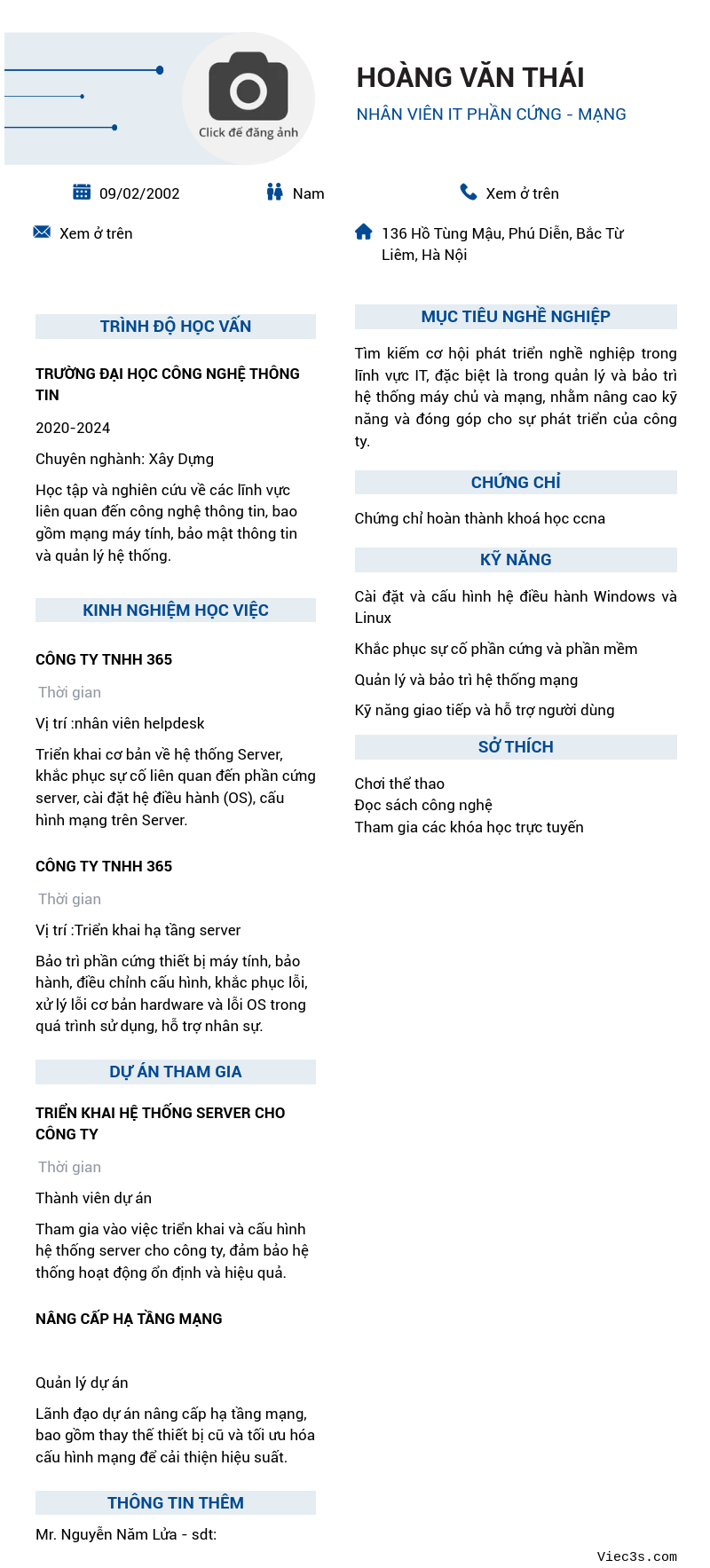 CV ứng viên
