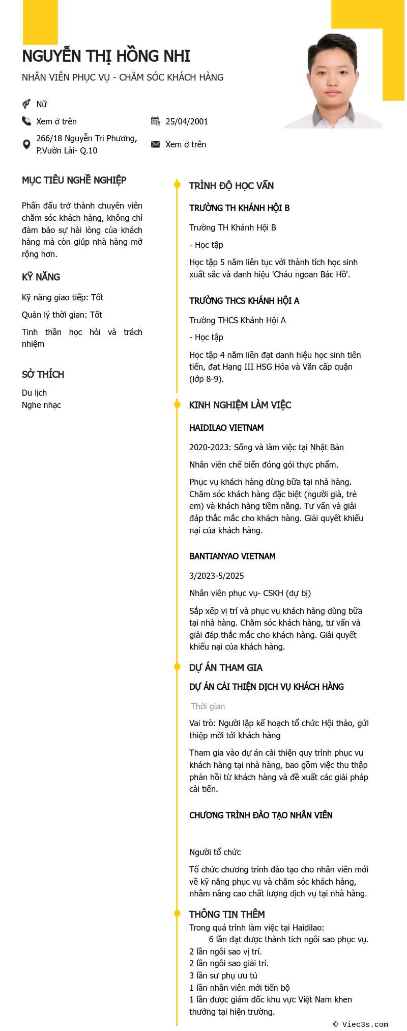 CV ứng viên