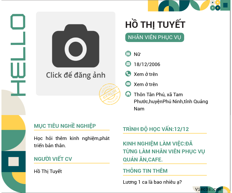 CV ứng viên