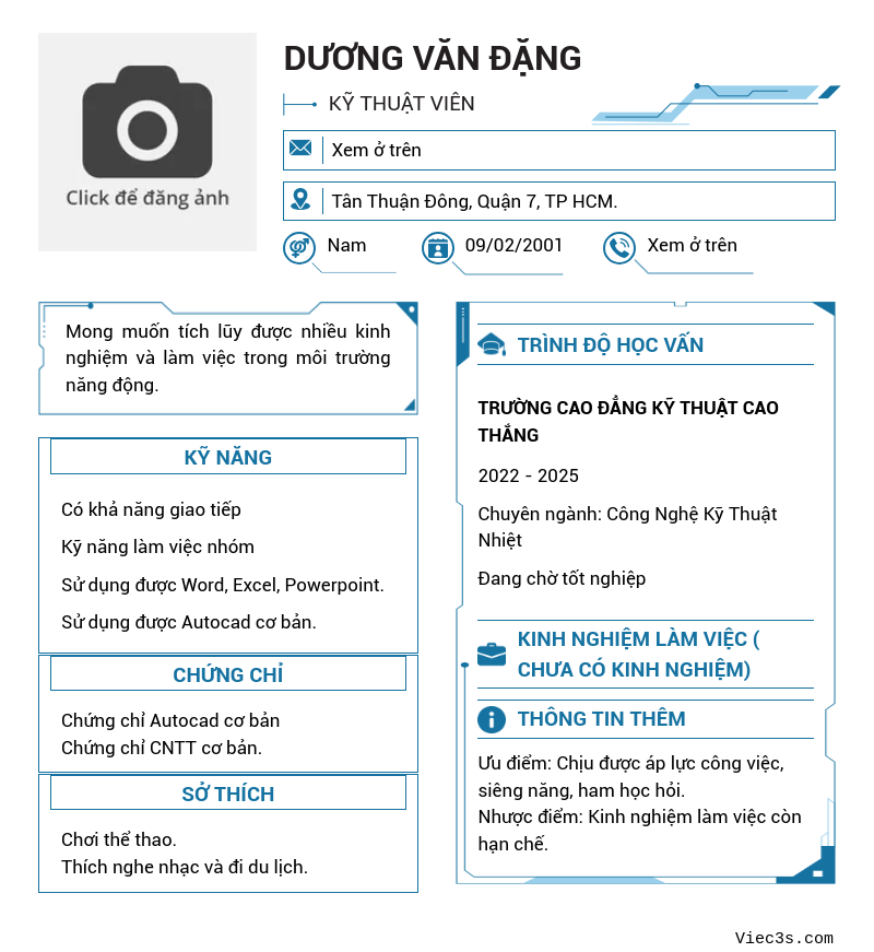 CV ứng viên