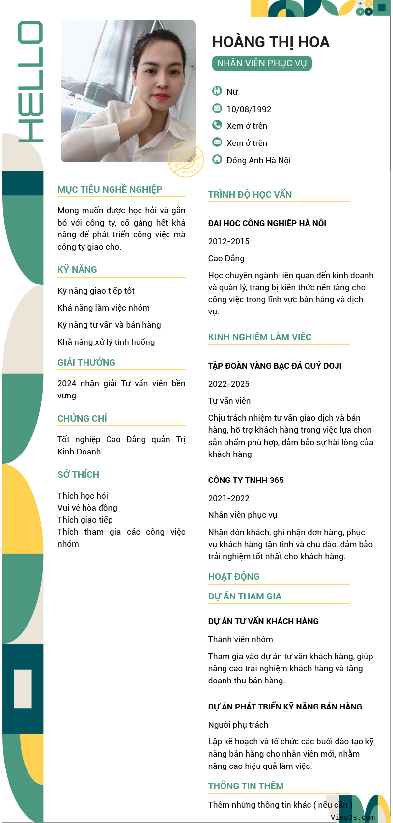 CV ứng viên