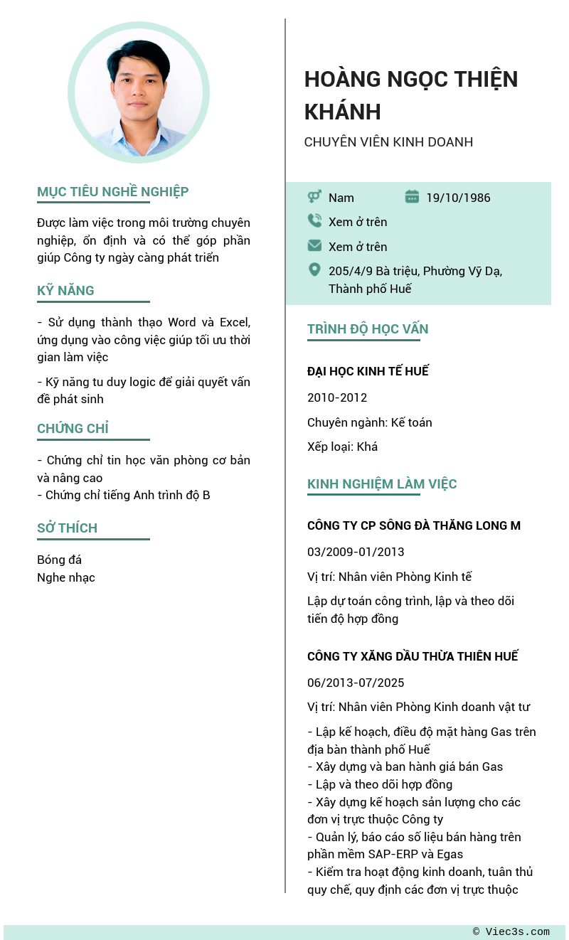 CV ứng viên