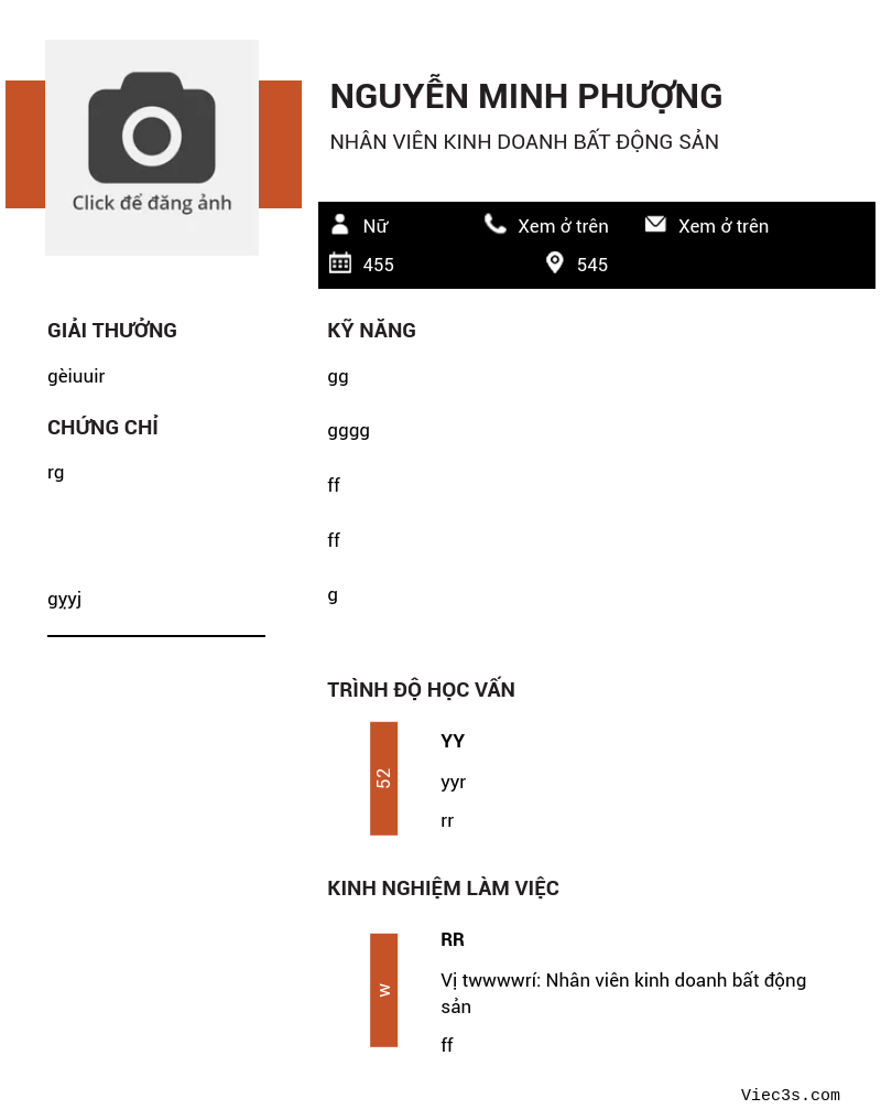 CV ứng viên