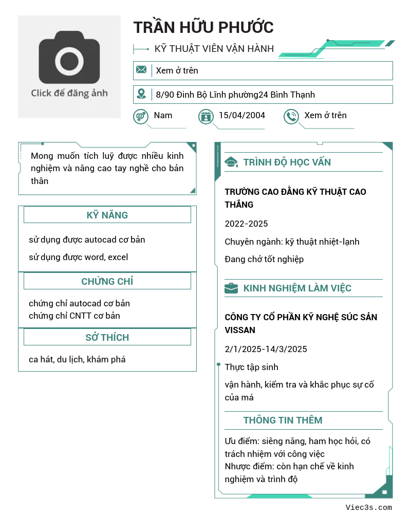 CV ứng viên