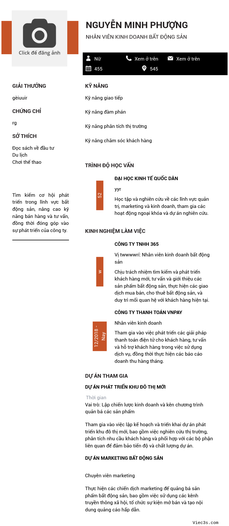 CV ứng viên