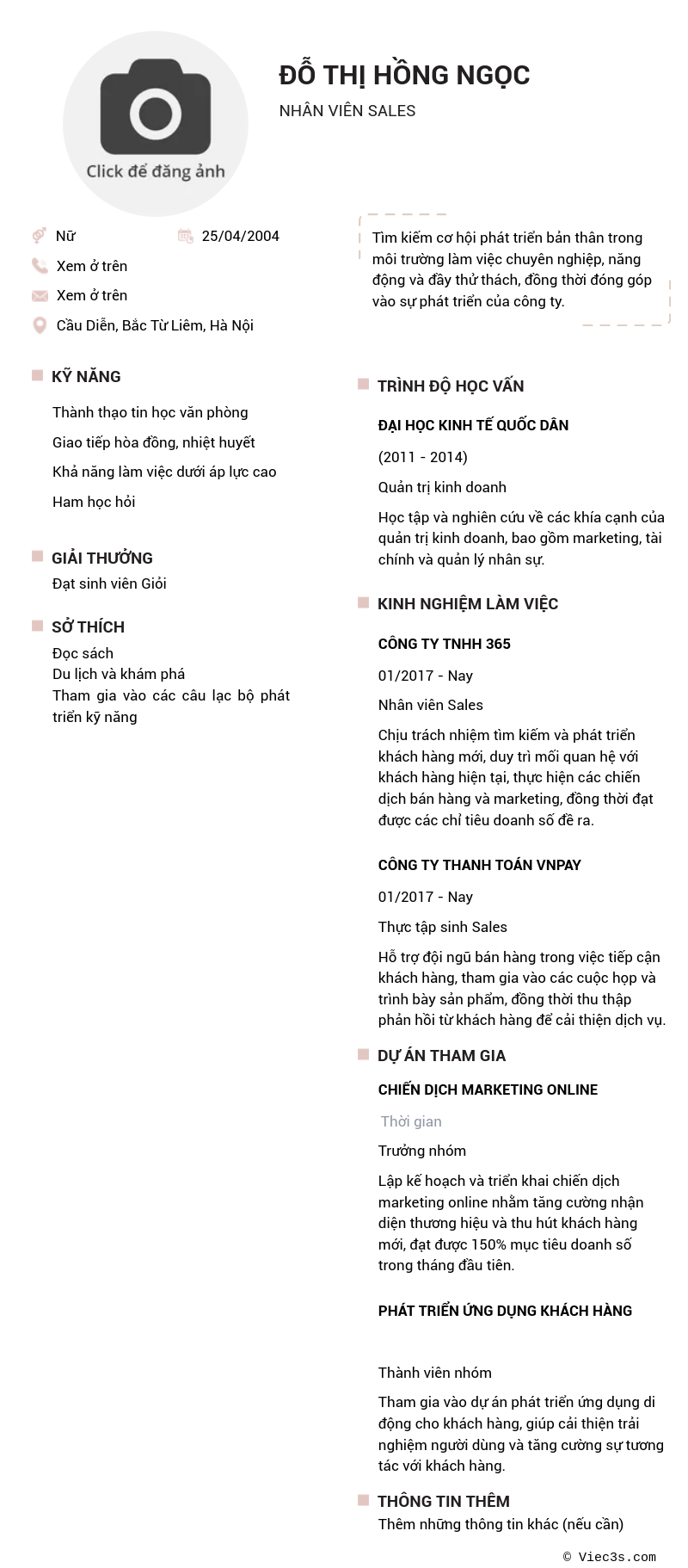 CV ứng viên