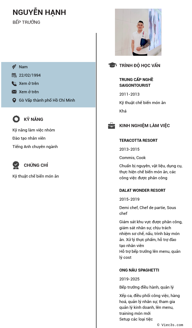 CV ứng viên
