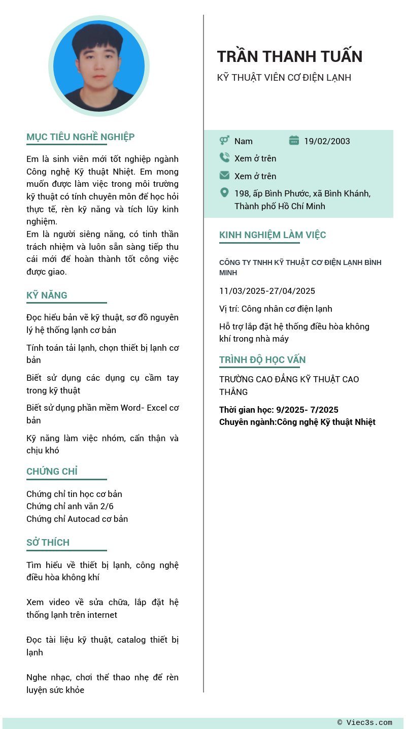 CV ứng viên