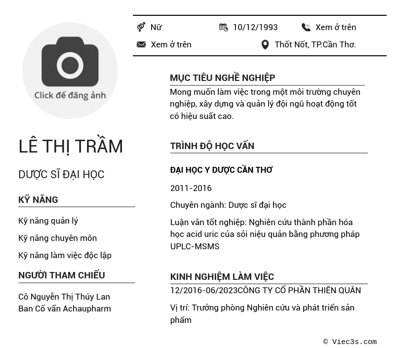 CV ứng viên