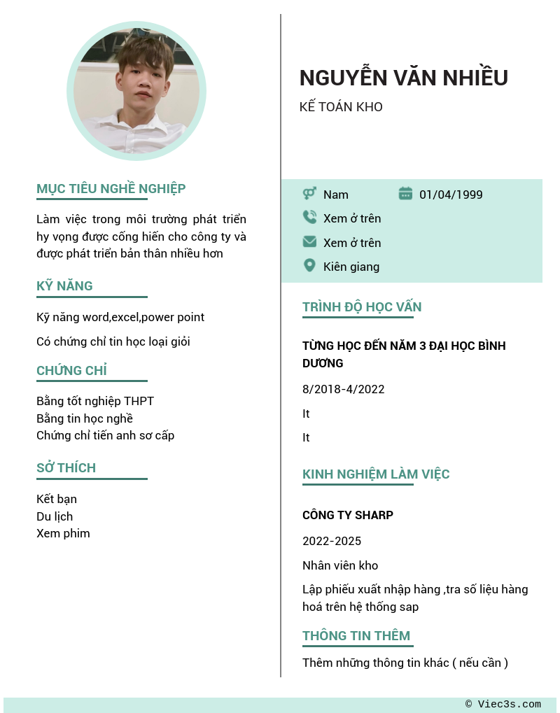 CV ứng viên