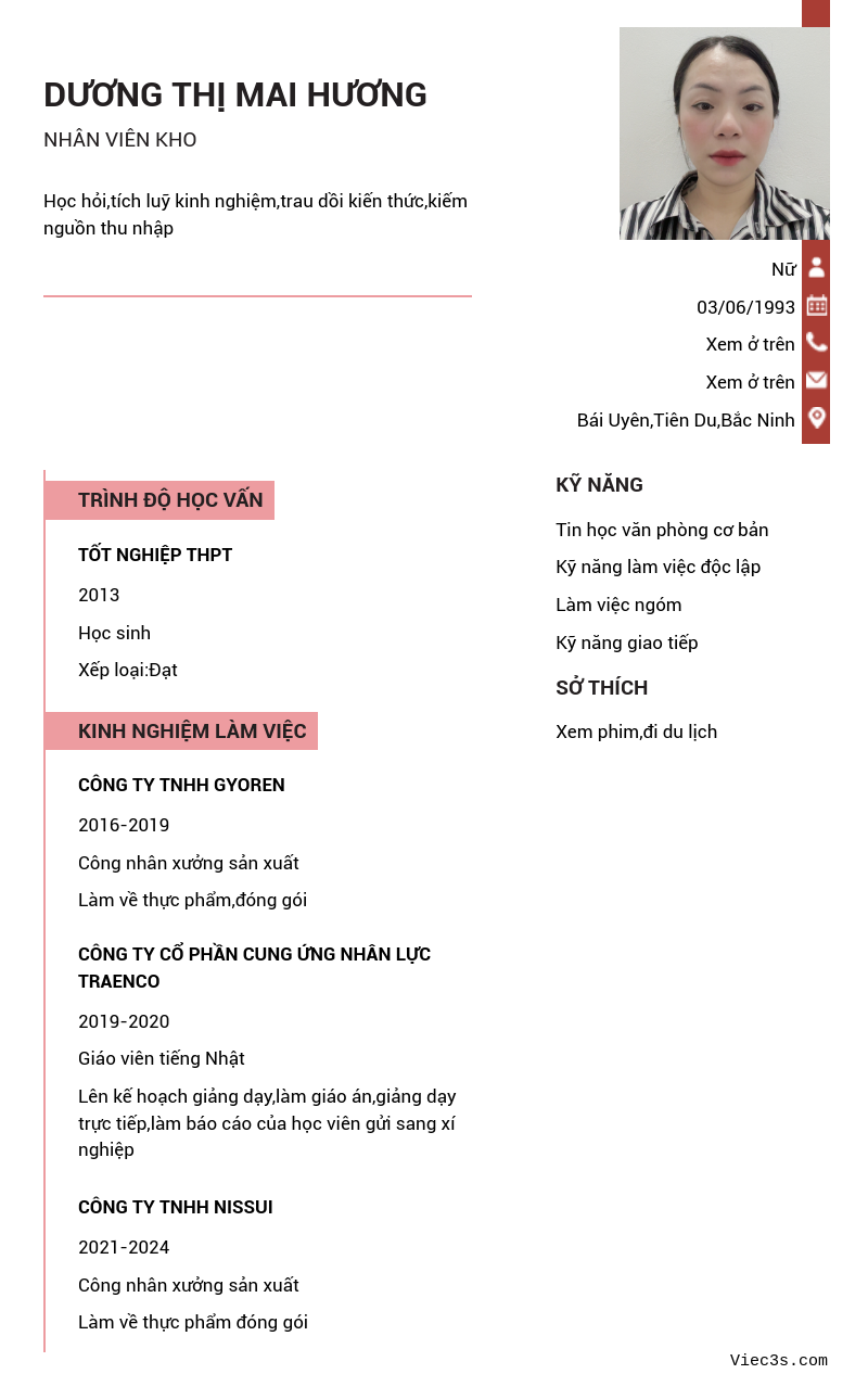 CV ứng viên