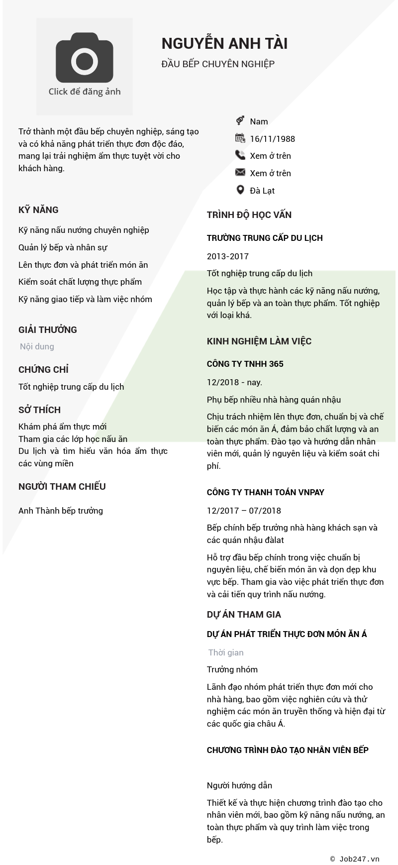 CV ứng viên