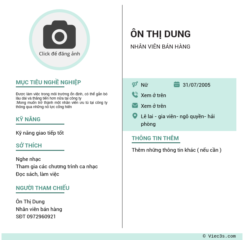 CV ứng viên