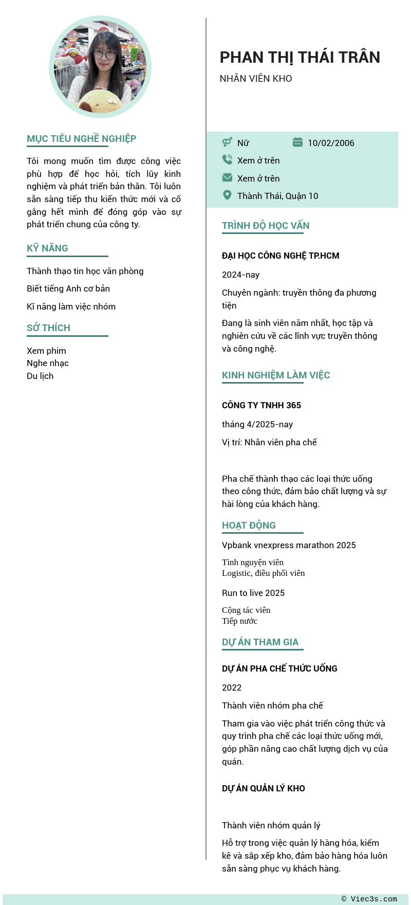 CV ứng viên