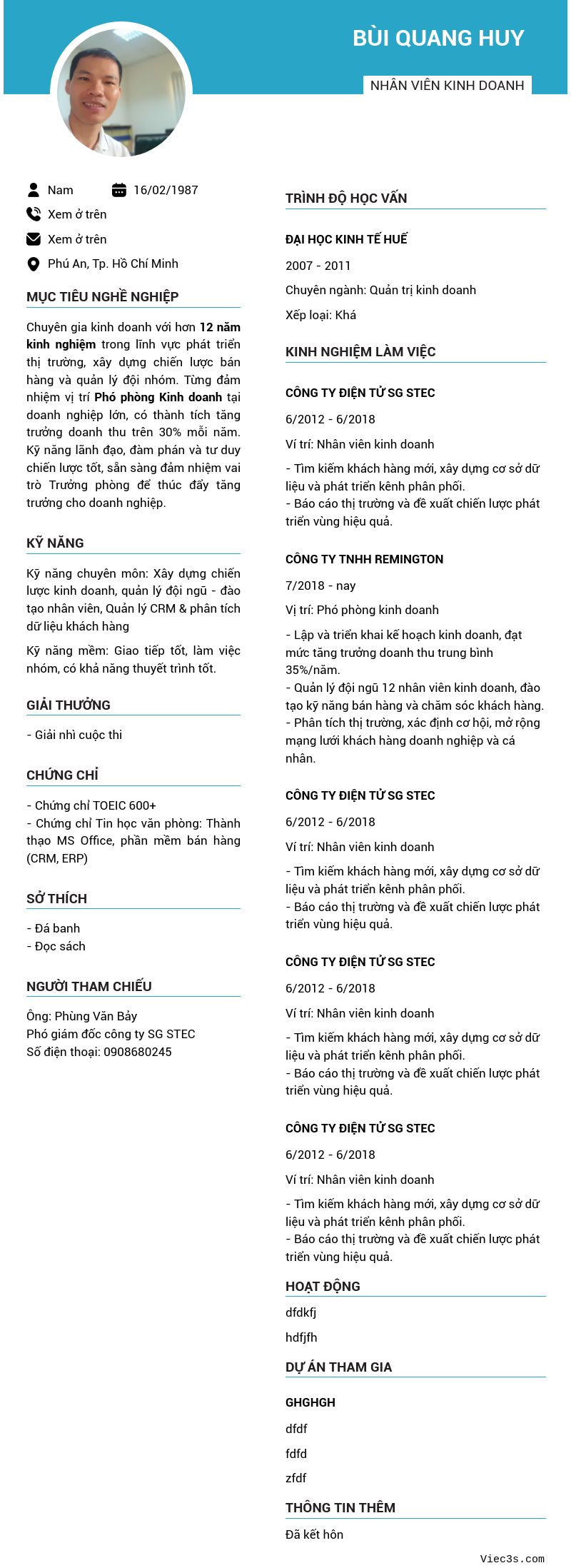 CV ứng viên
