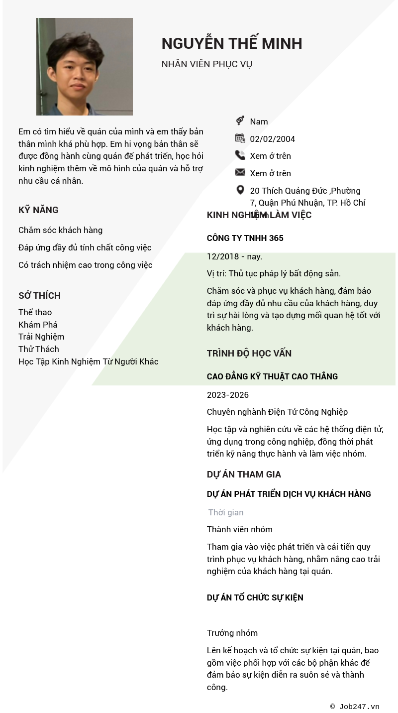 CV ứng viên