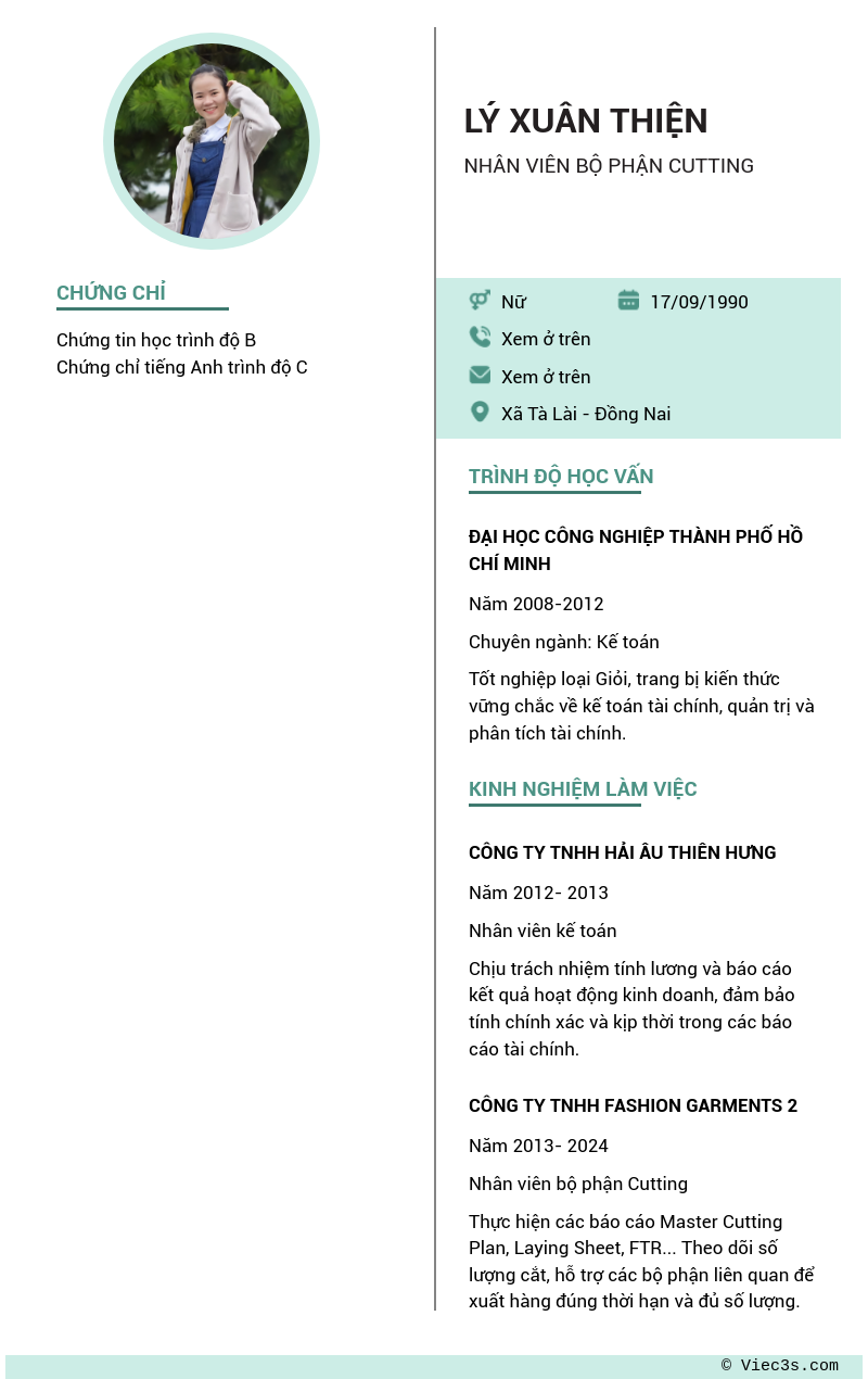 CV ứng viên
