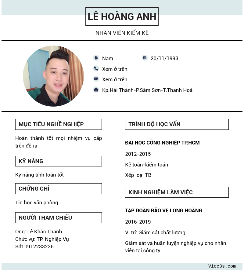 CV ứng viên