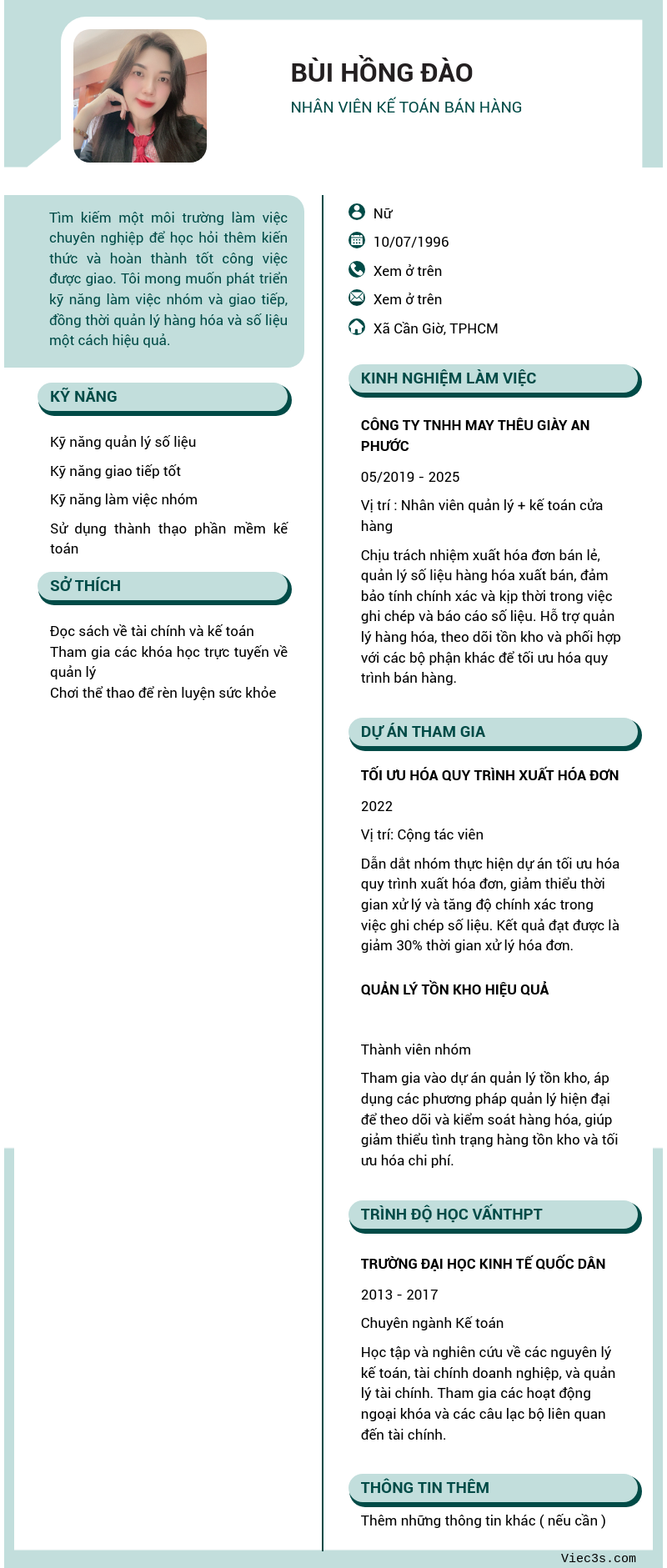 CV ứng viên