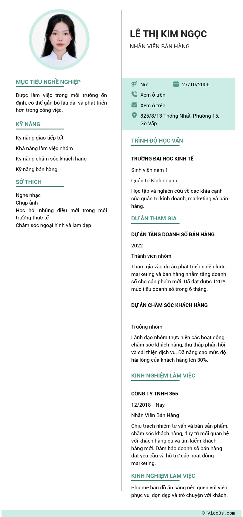 CV ứng viên