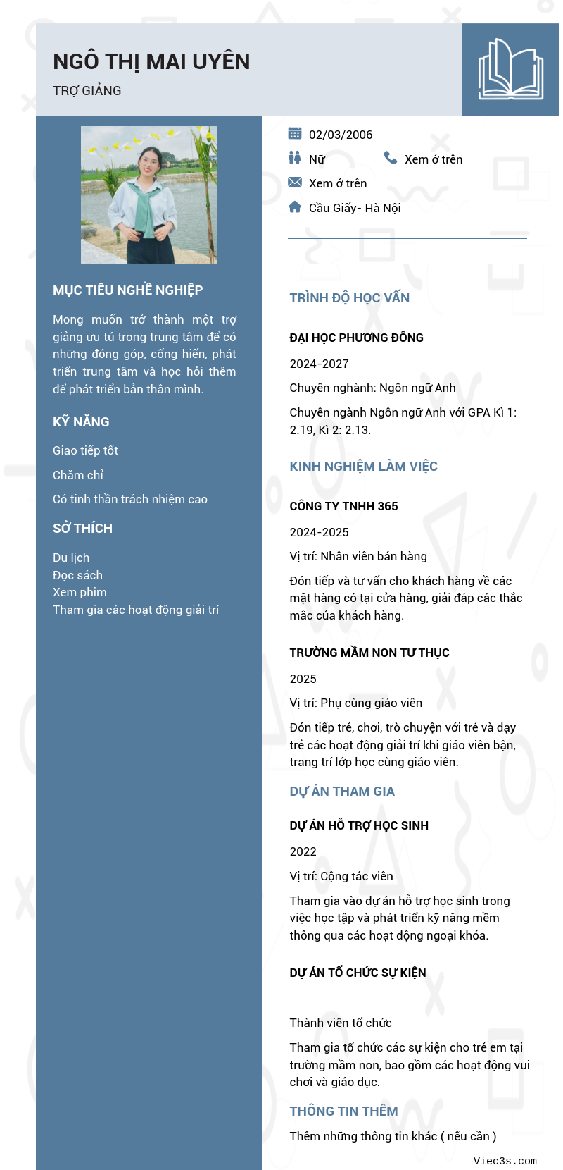 CV ứng viên