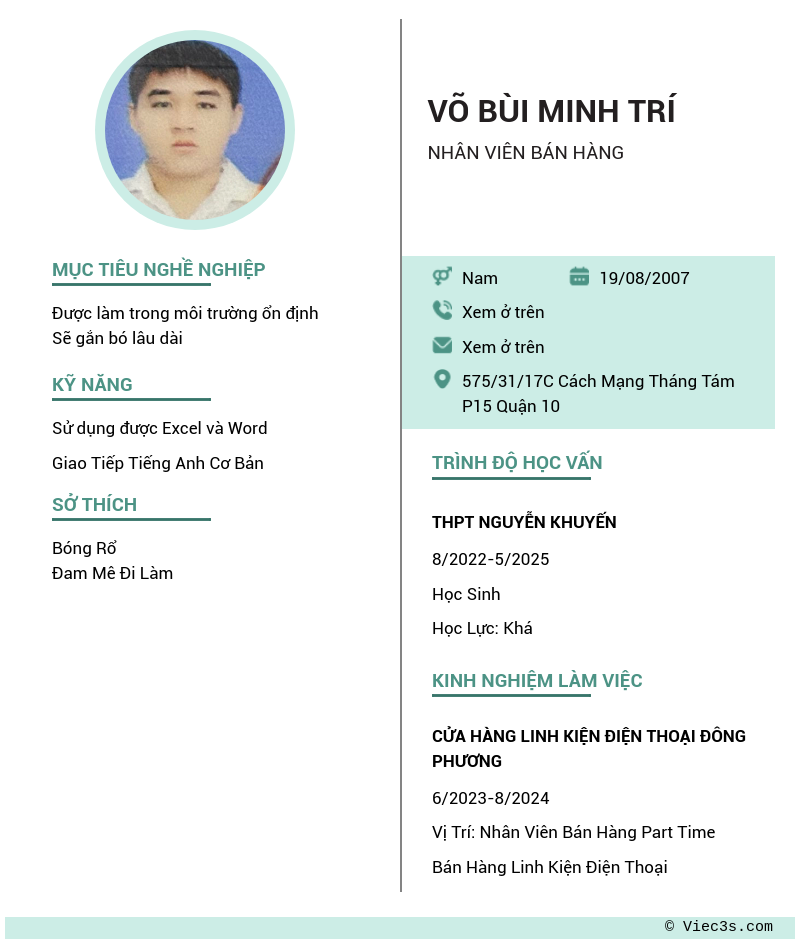 CV ứng viên