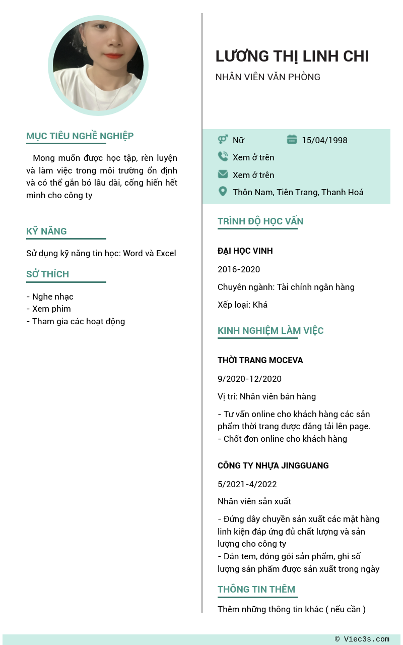 CV ứng viên