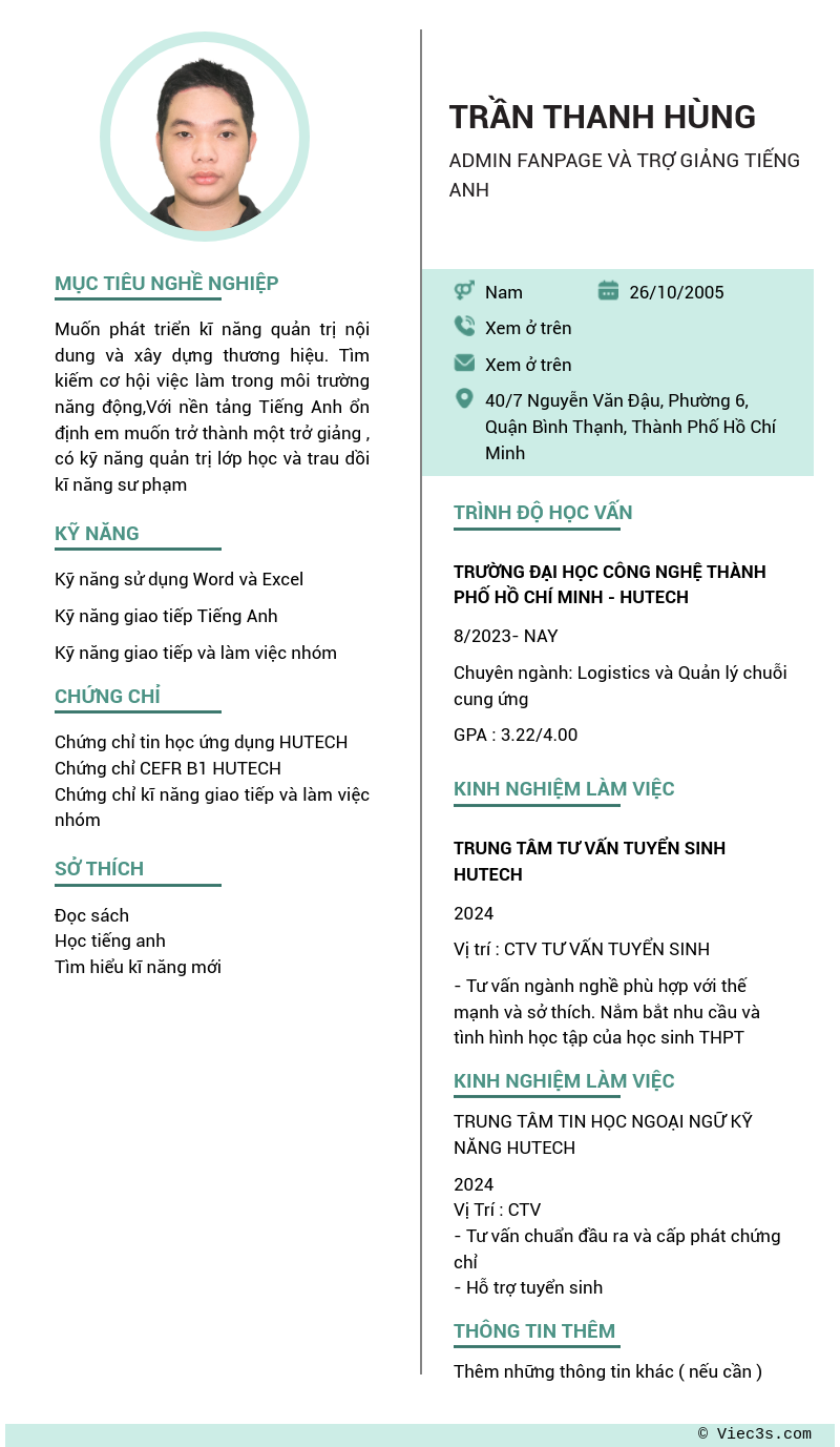 CV ứng viên