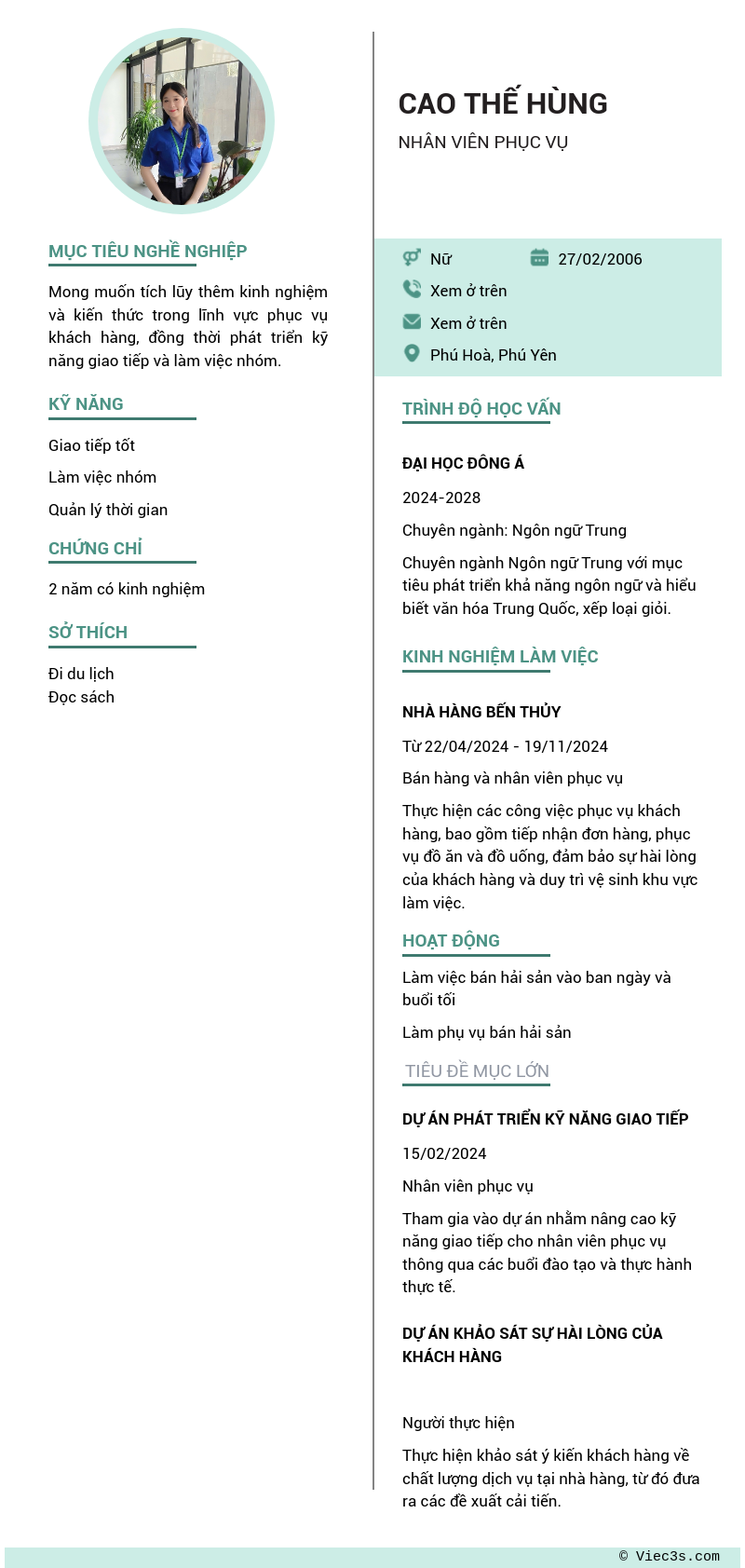CV ứng viên