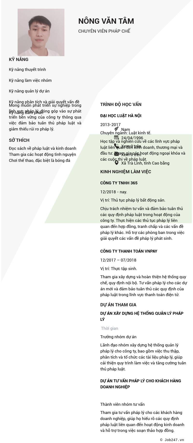 CV ứng viên