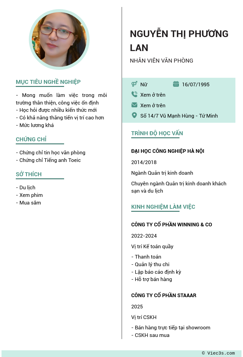 CV ứng viên
