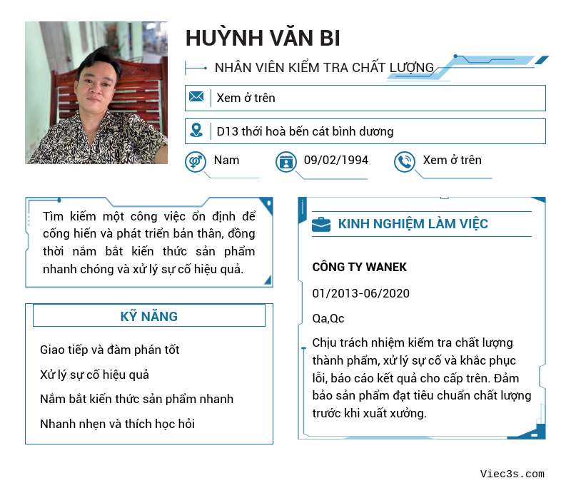 CV ứng viên