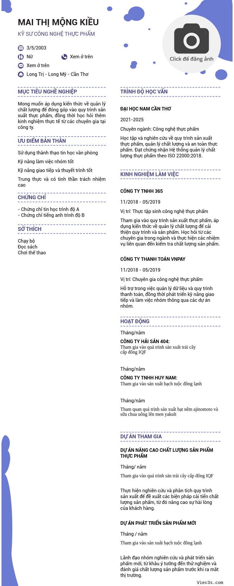 CV ứng viên