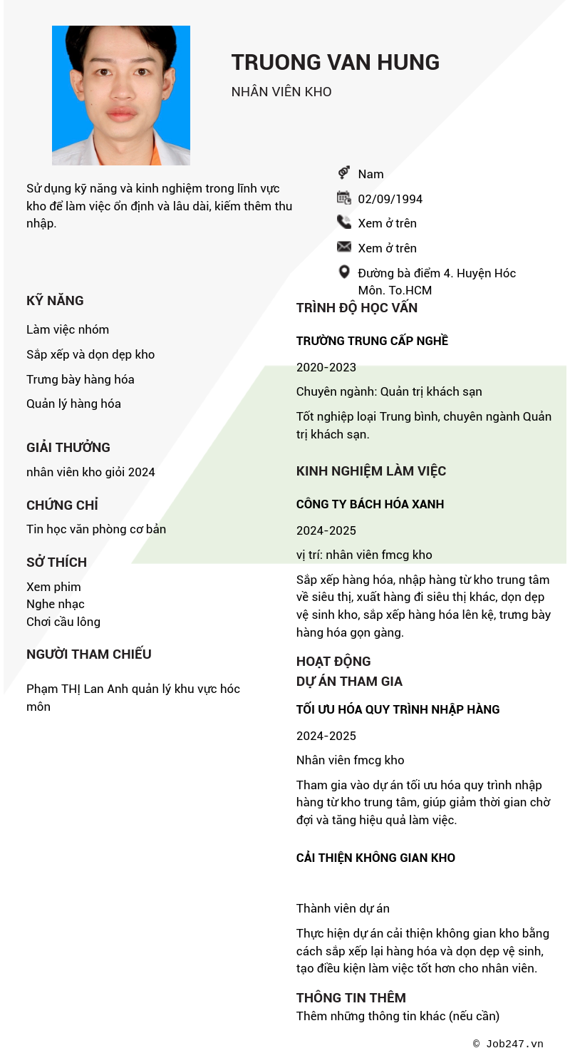 CV ứng viên