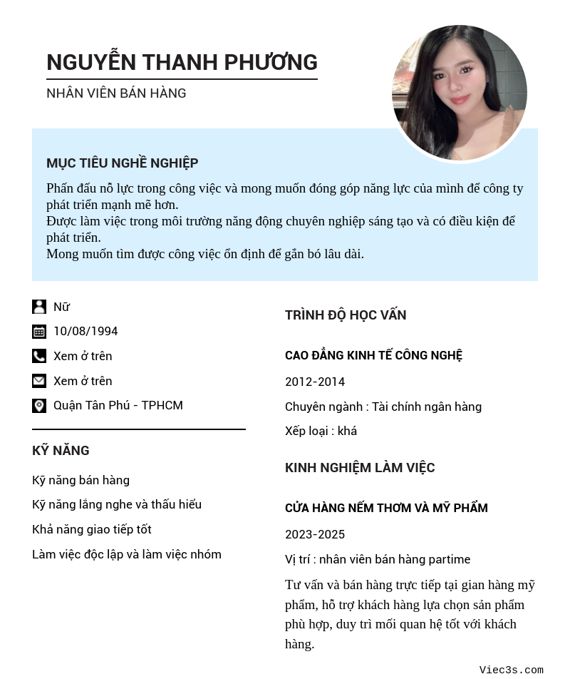 CV ứng viên