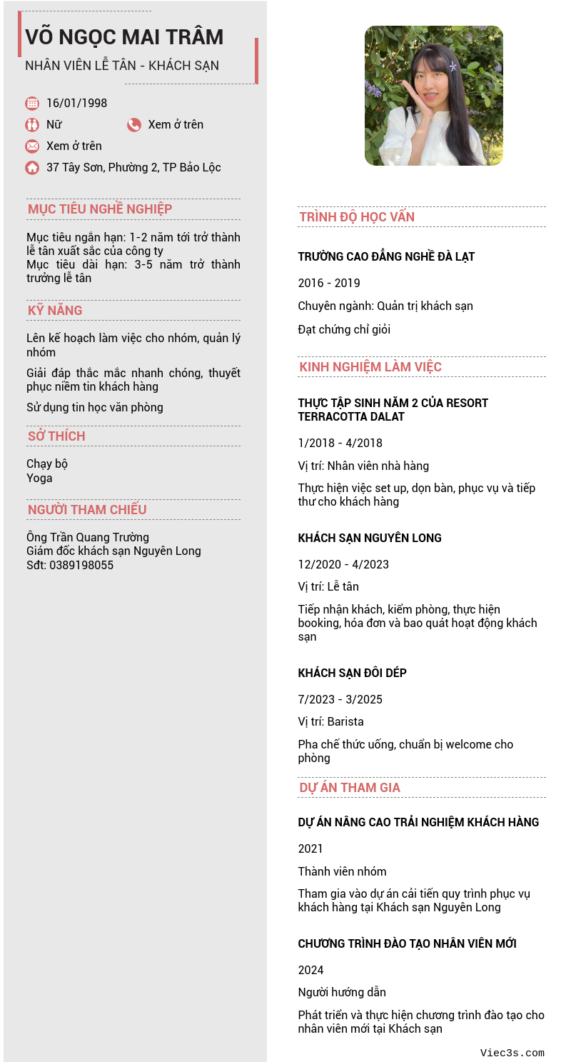 CV ứng viên