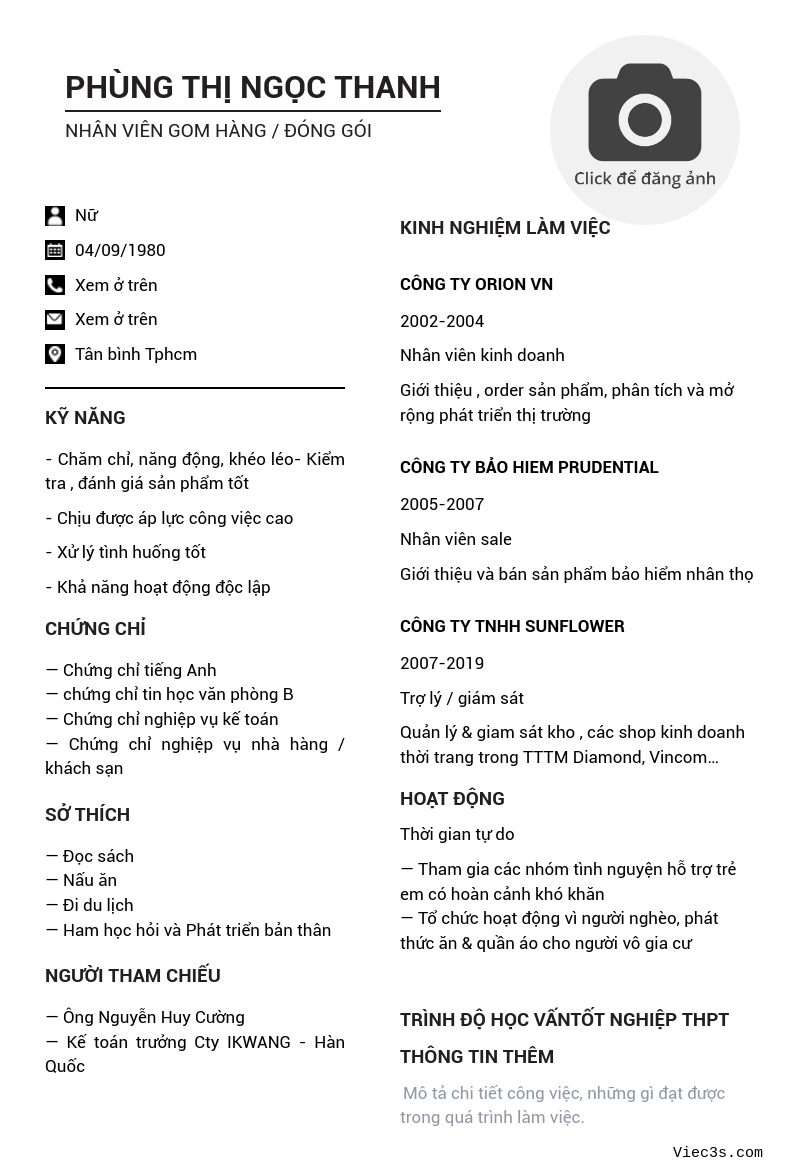 CV ứng viên