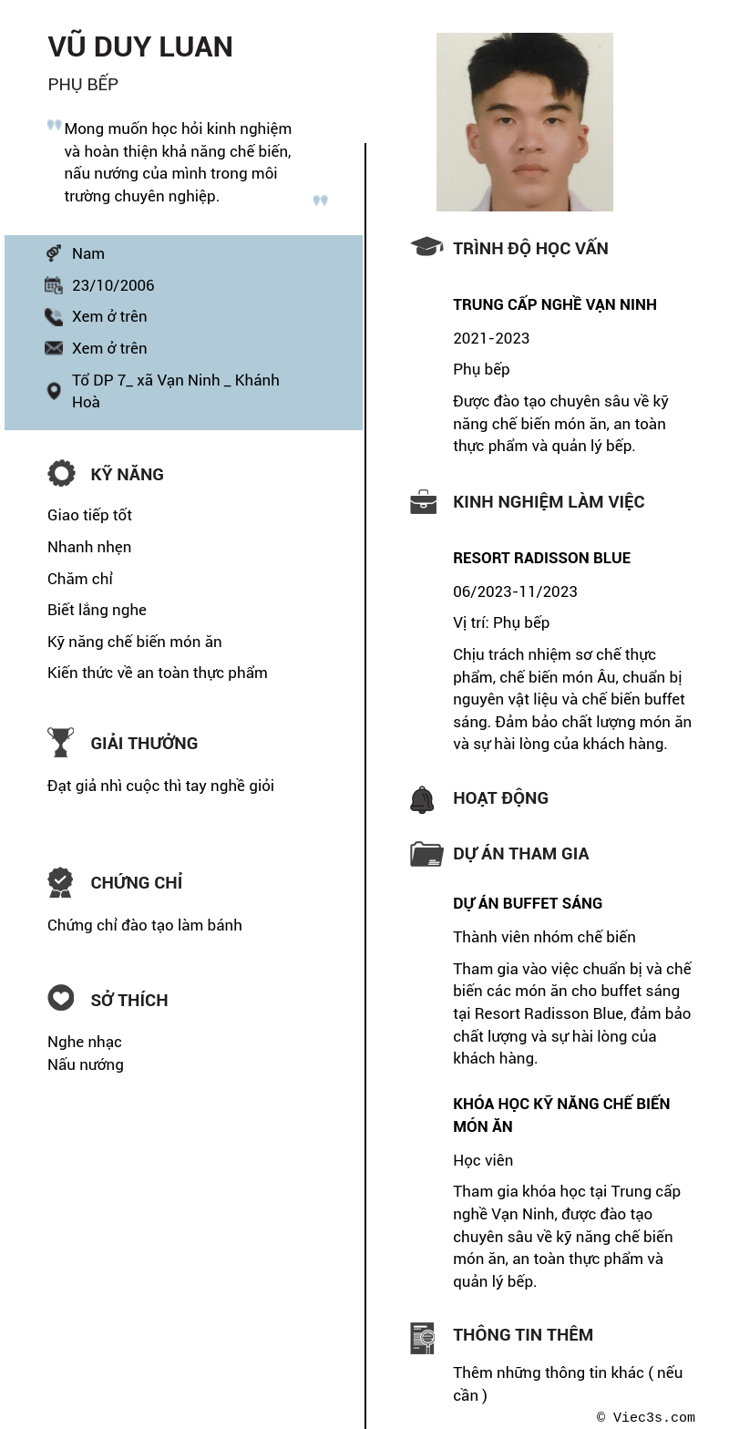 CV ứng viên