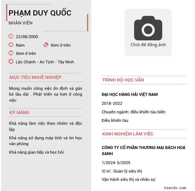 CV ứng viên