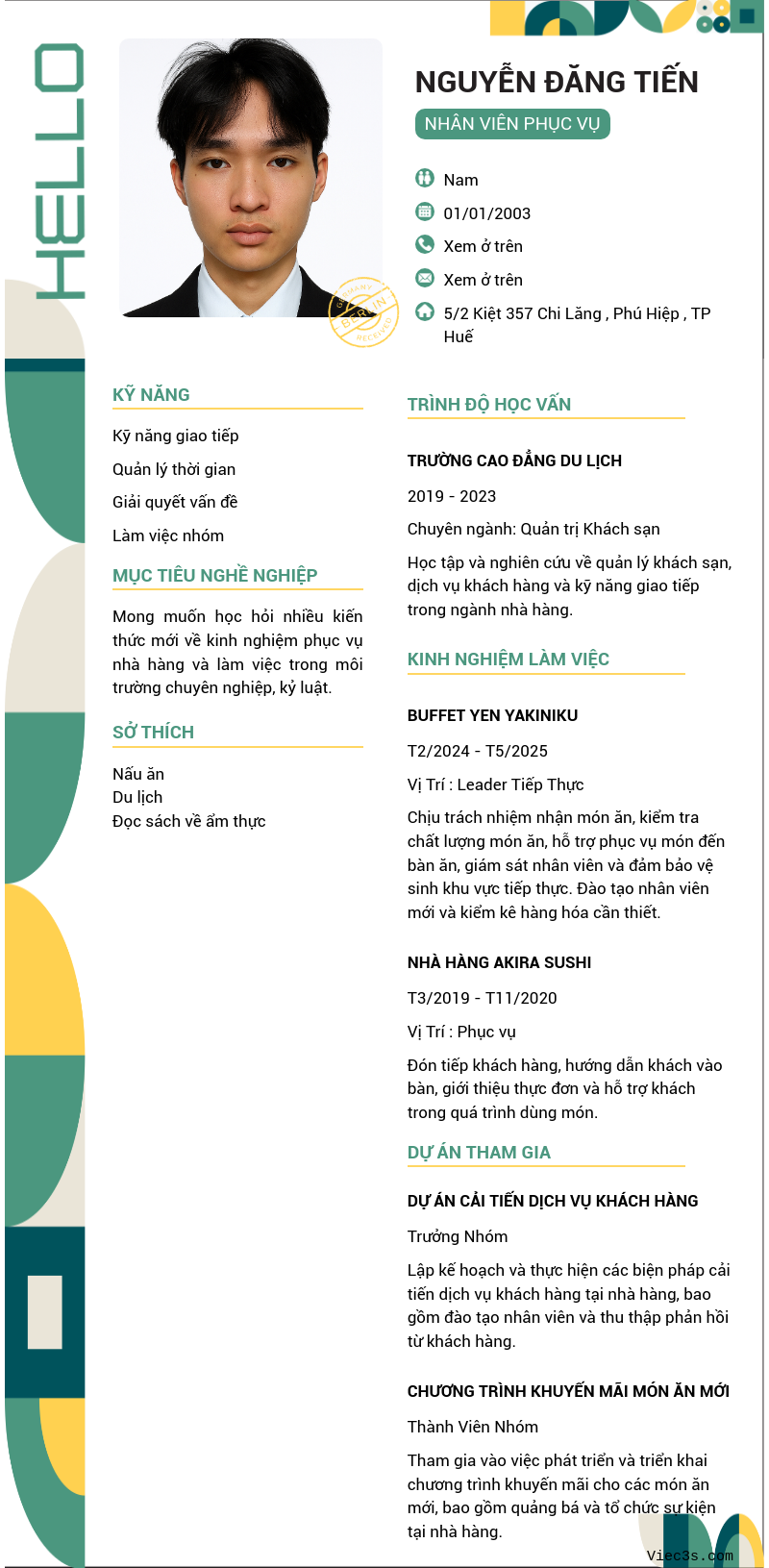 CV ứng viên