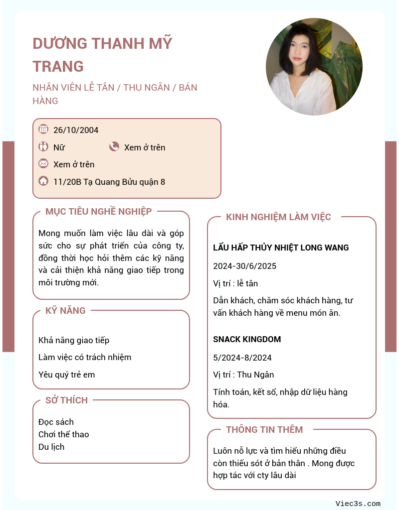CV ứng viên