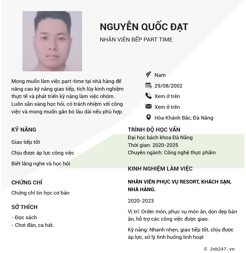 CV ứng viên