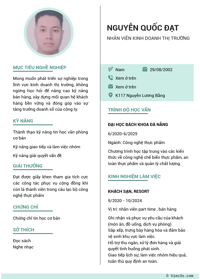 CV ứng viên