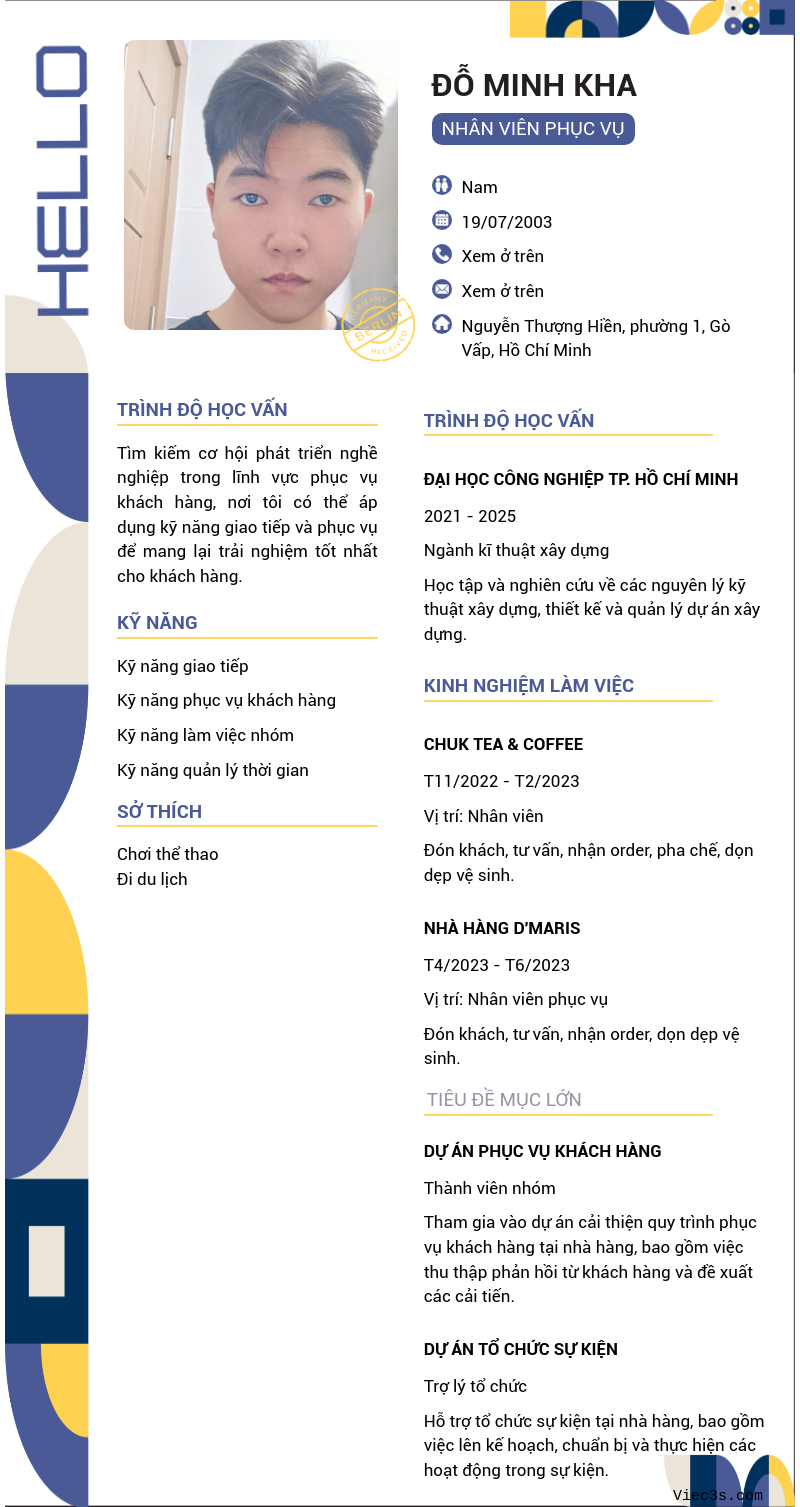 CV ứng viên