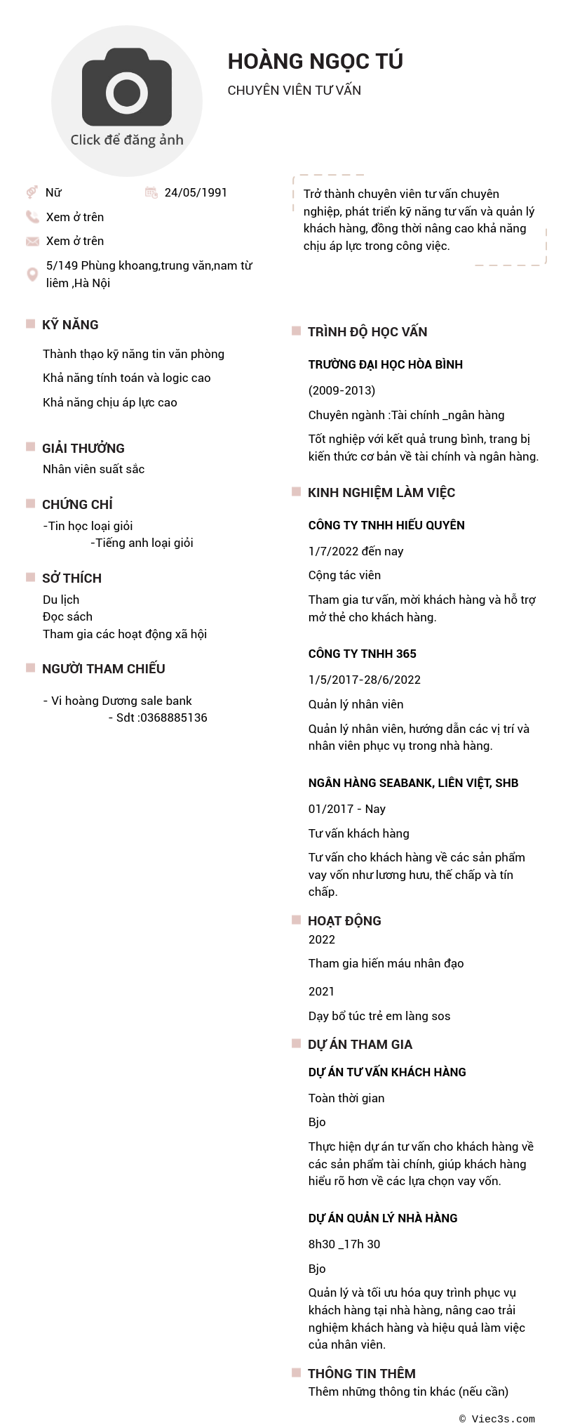 CV ứng viên