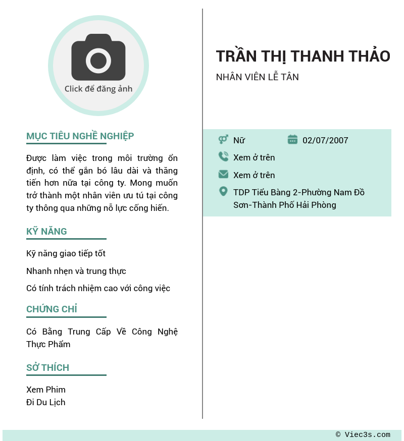 CV ứng viên